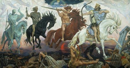 Classical artwork depicting the "Four Horsemen of the Apocalypse"